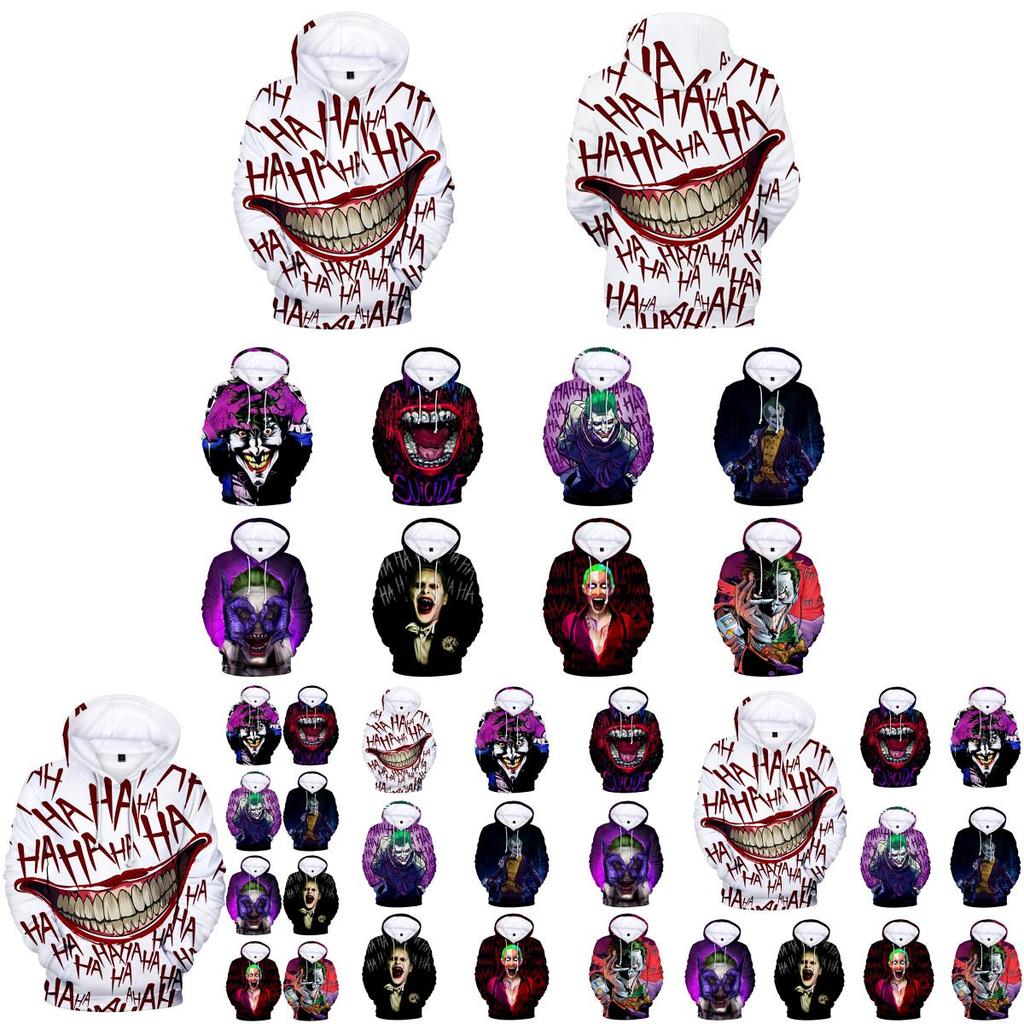 Haha Funny Halloween Joker Men Women 3d Sweatshirt Hoodies Hip Hop Dress Tops