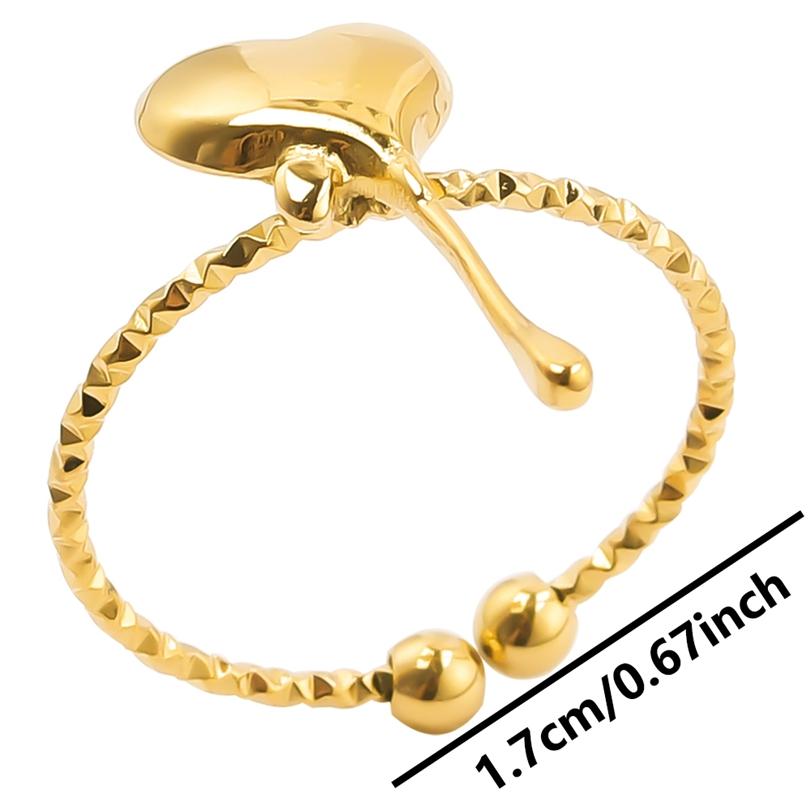 Bague 18k Gold Plated Open Adjustable Stainless Steel Rings For Women Men Accessories Cross Shell Plant Leaf Ring Finger Jewelry