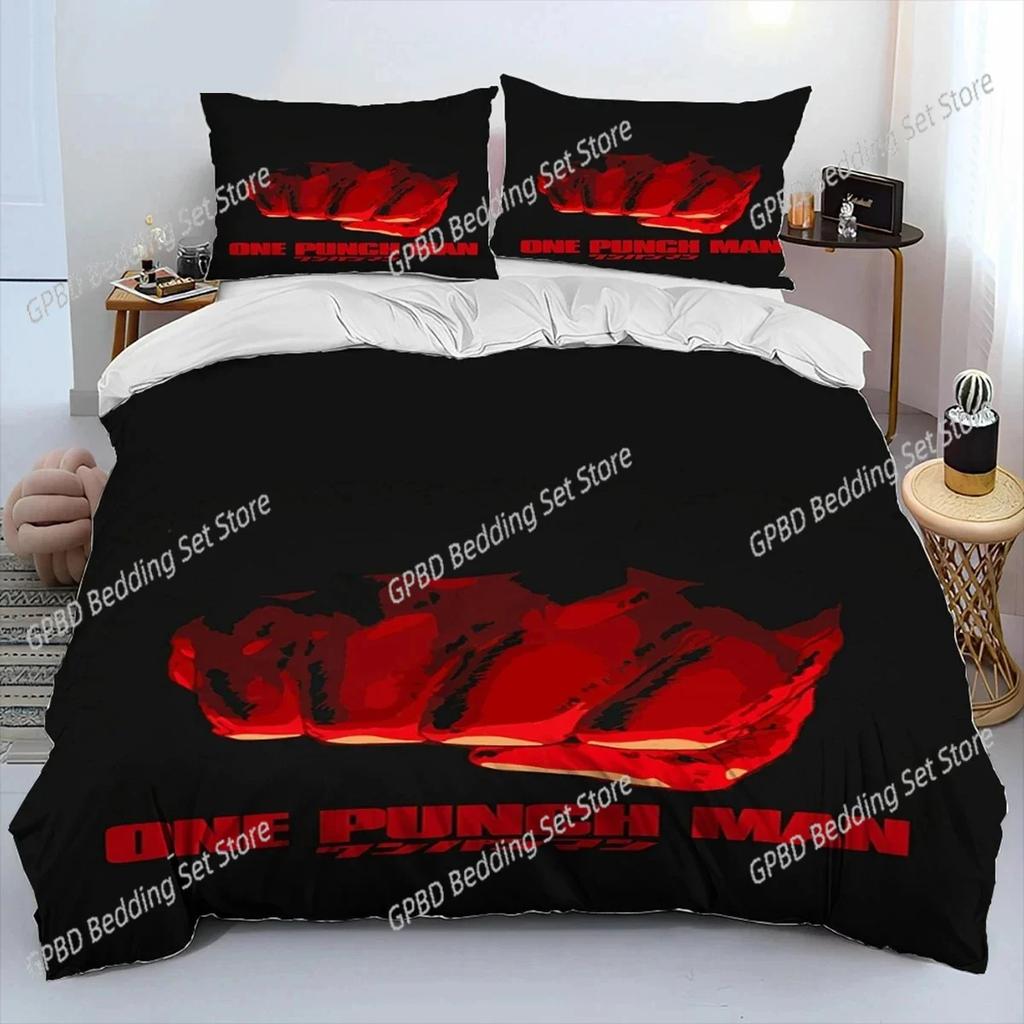 Anime One-Punch Man Saitama Comfortable Duvet Quilt Cover Pillowcase Bedding Set Children Bedroom Decoration Home Textile
