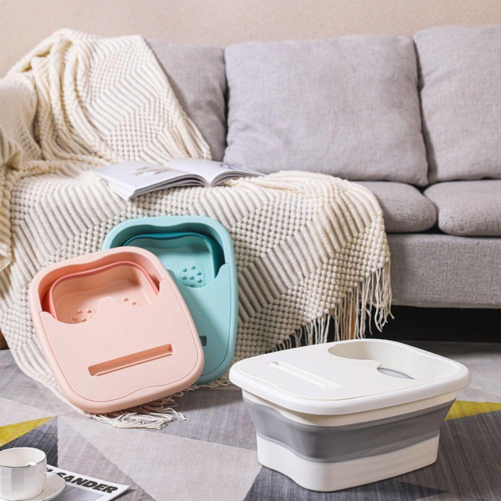 Grey Pink Green Soaking Bucket Plastic Folding Spa Basin New Pedicure Bath Bathtub  Men Women