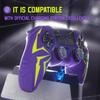 PlayVital Silicone Protective Cover for PS5 Cyber Spider Includes 2 Thumb Grip Caps and 6 Compatible with Charging Dock Purple Green Controller,