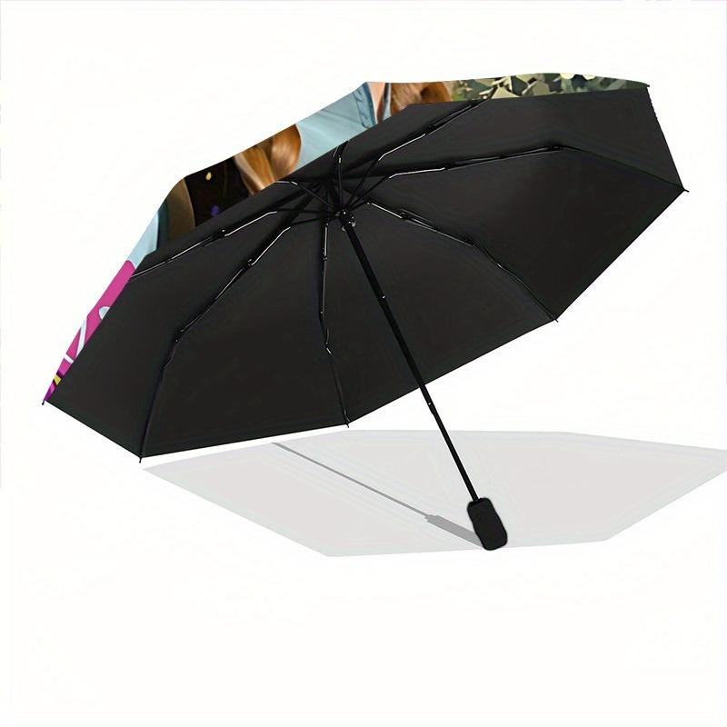 1pc Anna Frozen Automatic Folding Umbrella, 8-Rib Portable & Foldable Design, Highqualityy0722066