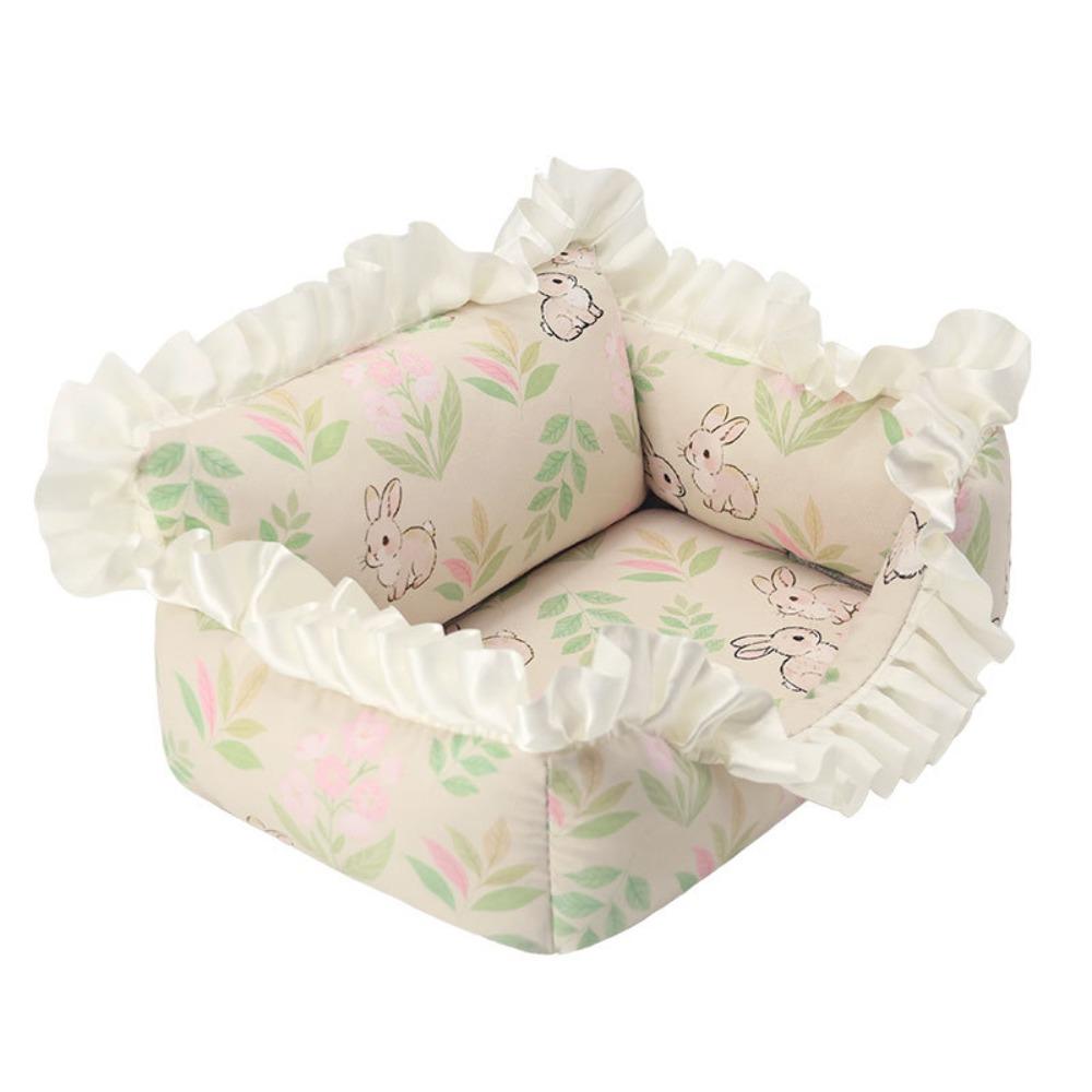 

Comfortable Hamsters Sofa Bed Soft Small Animal Rest Shelter Hamster Cool Bed for Small Pets Without Mat Cream