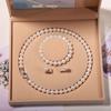 Zhuji Freshwater Pearl Necklace Set: Women's Three-Piece Choker Gift for Mom Mother's Day Live