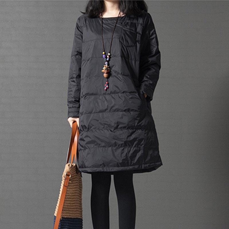 Women Winter Warm Quilted Coat Pullover Dress Long Sleeve Loose Tops Plus Size For Ultimate Comfort And Style