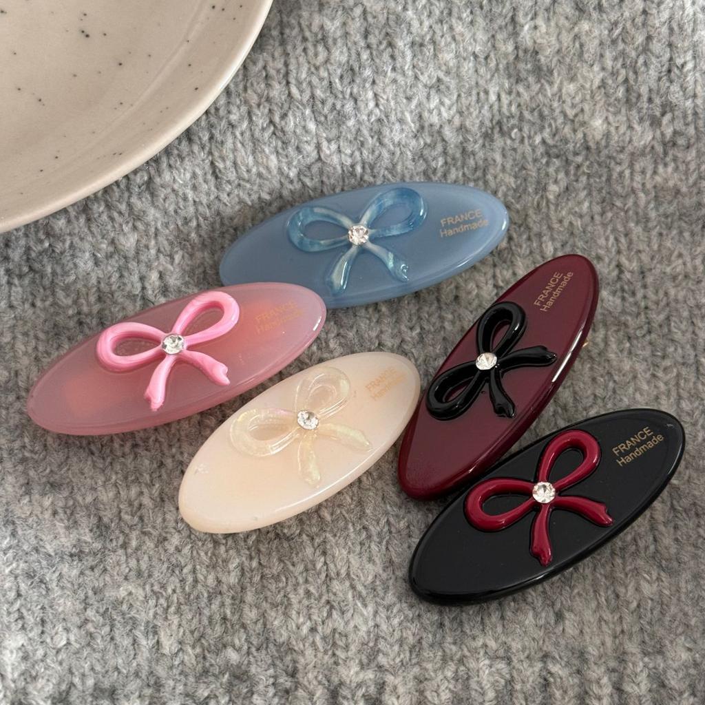Acetate Hair Clips Bow Oval Geometric Barrettes Side Pins Hairpin Sweet Cute Women Hair Accessories