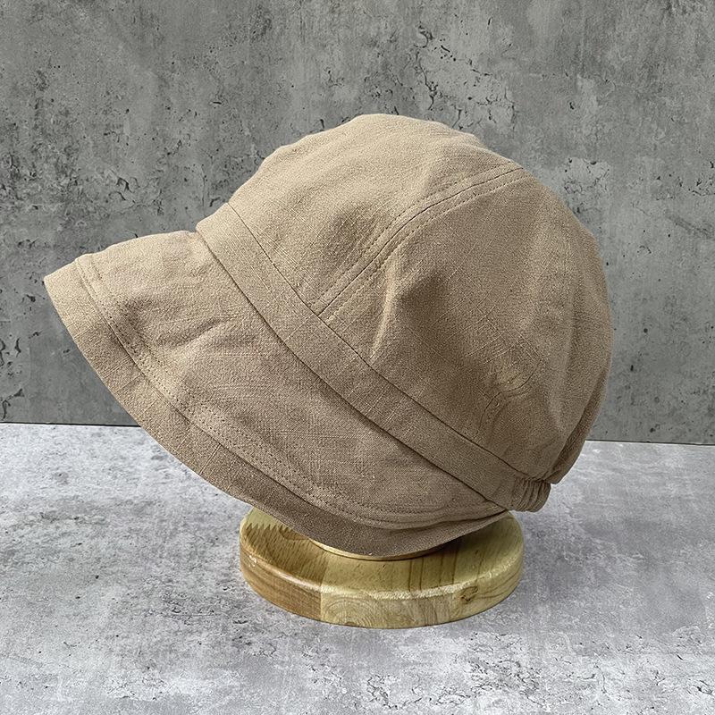 Japanese Light And Breathable Cotton Big Eaves Curled Sun Hat Children Summer Cap Ins Sun Protection Bucket Hat
