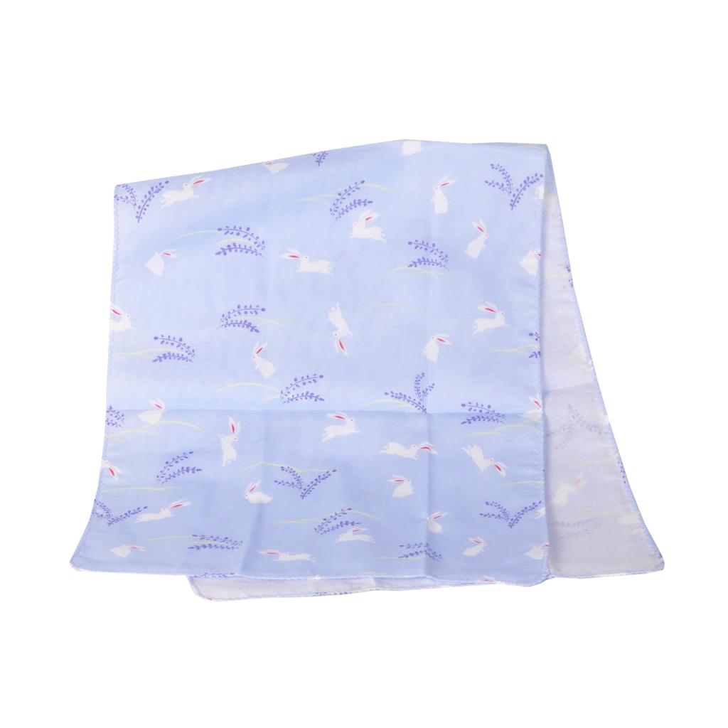 WKG Gauze Tenugui 1 Made in Japanese Size Japanese Rabbit (Tenugui) - Piece, Japan, Senshu, Pattern, Double-Layered, 14, (Blue)