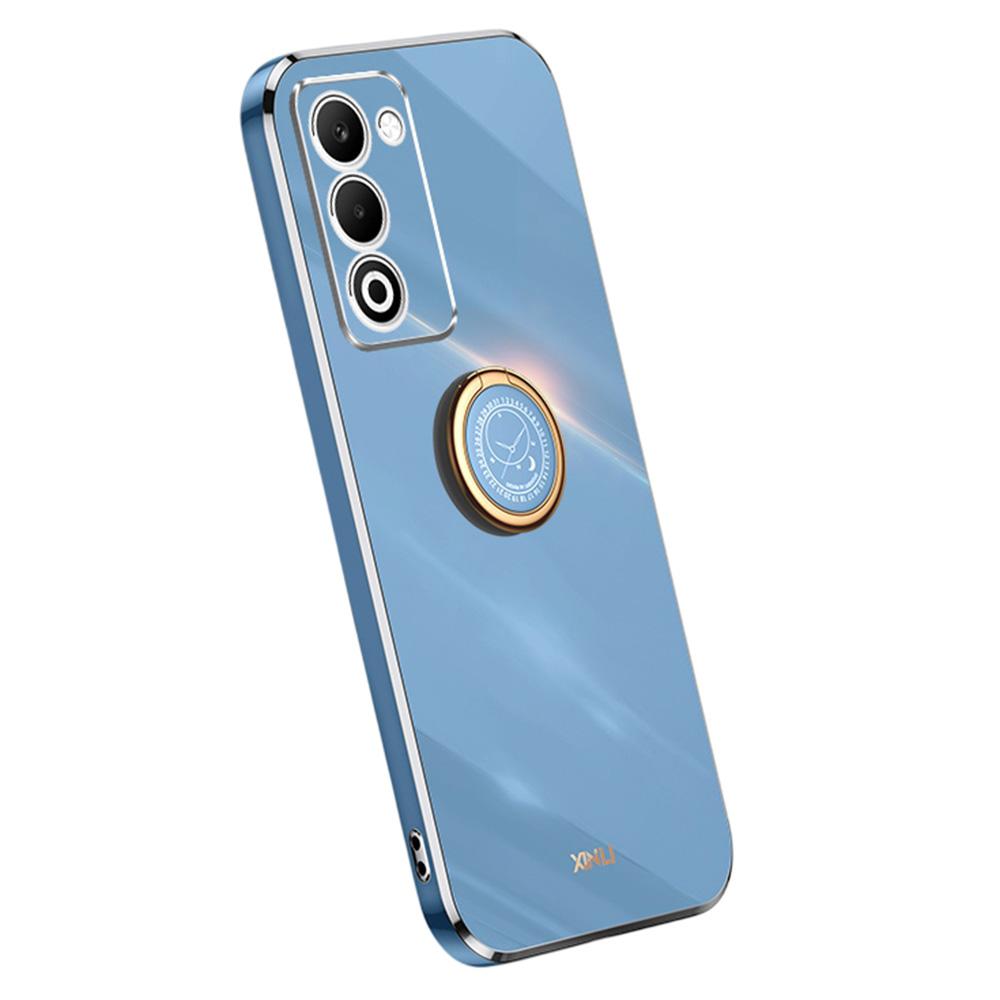 

XINLI For Oppo A5 5G/4G Case Ring Kickstand Electroplating TPU Phone Cover Blue
