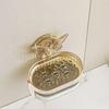 Suction Cup Soap Holder Butterfly Design Double Layer Soap Box Sponge Drainage Holder No Drilling Soap Storage Shelf