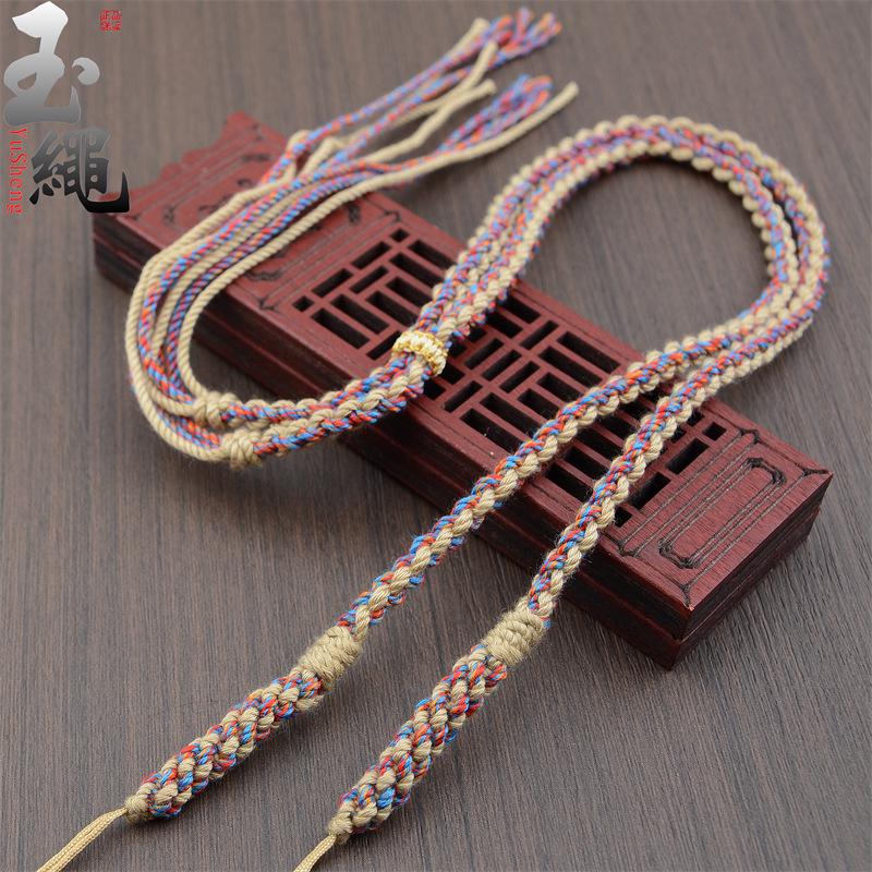Tibetan Style Hand-Woven Cotton Thread Tangka Pendant Necklace Rope