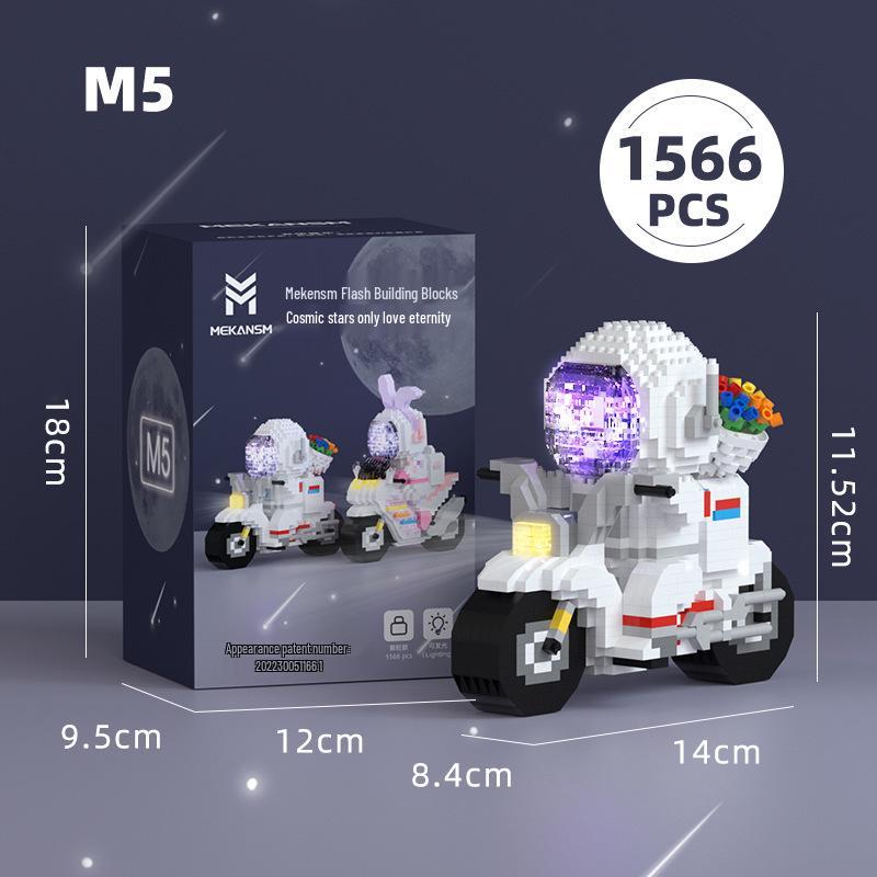 Mekensm M5-M6 Astronaut Train Building Blocks - Luminous Micro Particle Model for Students & Adults