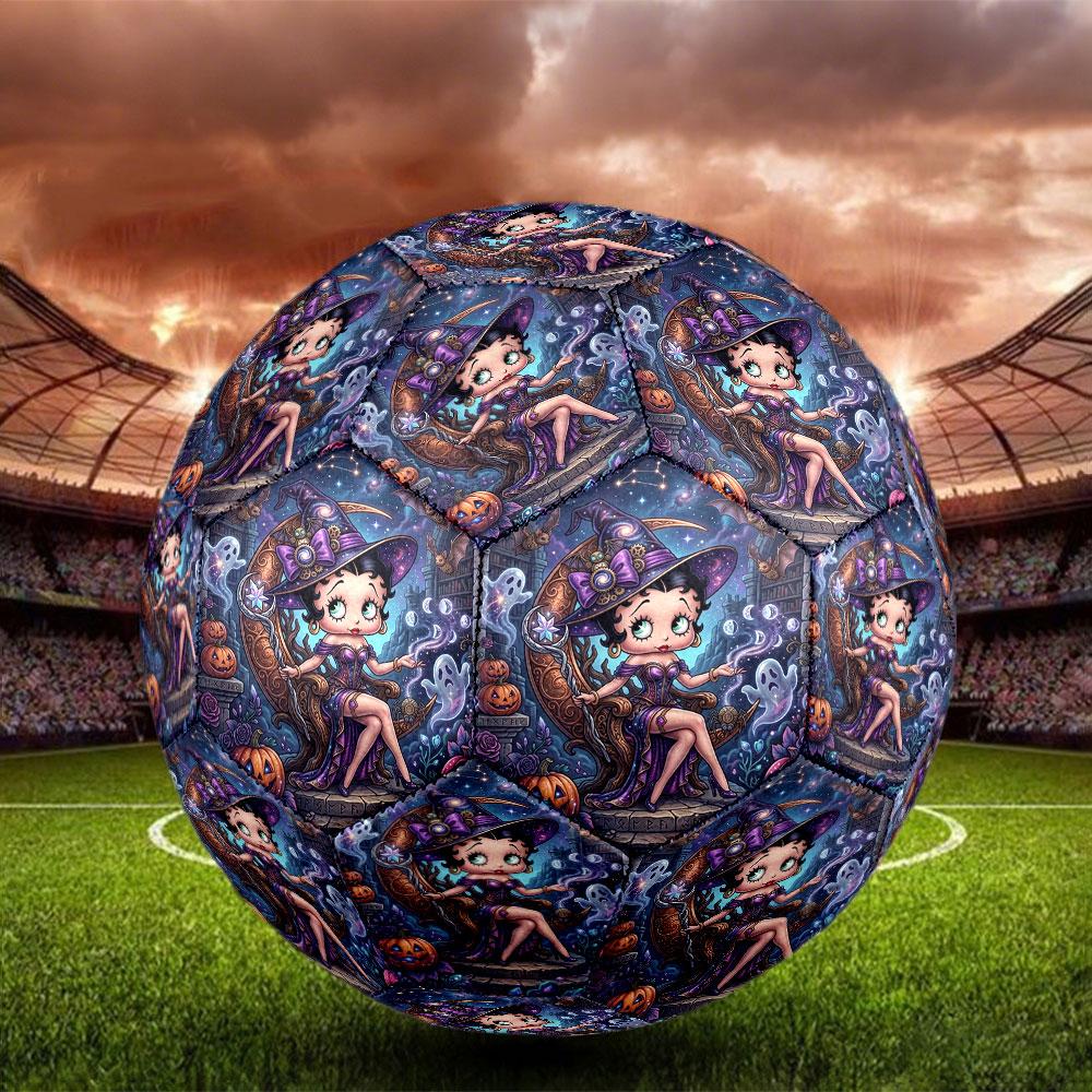 Betty Boop Print Size 5 Soccer Ball, Standard Match Football for Sports Game and Team Practice, Ideal Gift for Soccer Fans