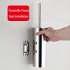 Stainless Steel Wall-Mounted Toilet Brush Set, Punch-Free & Odor-Proof.