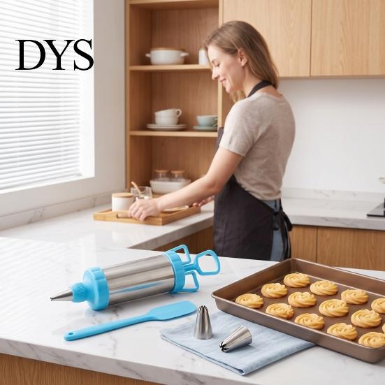 Cupcake-Frosting-Dekorierer Edelstahl-Kuchenglasur-Spender Set, Wiederverwendbare Backwerkzeuge mit Schaber und Küche für Desserts Austauschbare Düsen,