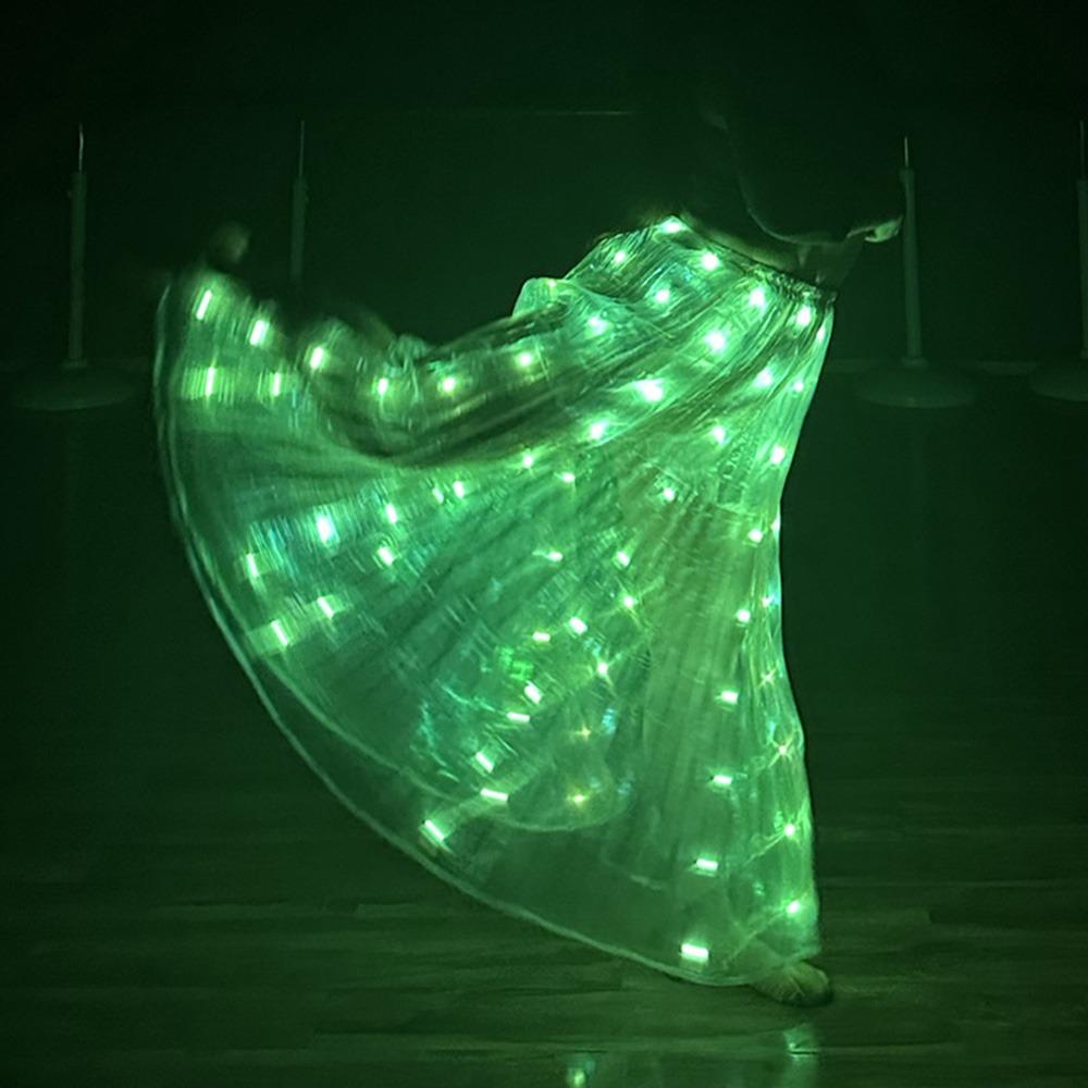 Shiny Luminous Led Skirt White Long Light Up Skirt Festival Fluorescent Shows Dance Props Stage Performance