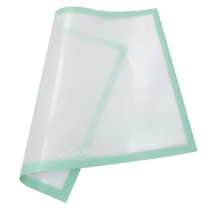 Tapis de préparation et cuisson - scrapcooking - 30x40 cm - silicone platinum - vert d'eau - anti-dérapant