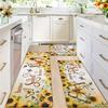 1PC Sunflower Butterfly Kitchen Rug Non-Slip Door Mats Pop Design Bathroom Rug Bath Mat Carpet for Home Sink Laundry Decor