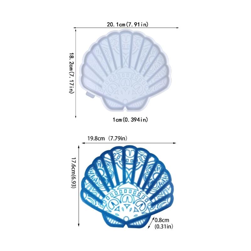 3D Resin Mold Epoxy Resin Mold with Realistic Scallop Shapes Fine Carved Silicone Mold for Wall Desktop Décoration