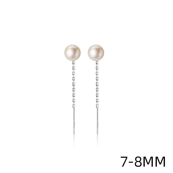 925 Sterling Silver Trendy Elegant Round Pearl Long Chain Tassel Dangle Earrings for Women Girls Party Fine Jewelry