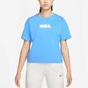 Nike X Atmos Pink Collaboration NSW Circa Series Letter Pattern Printed Crew Neck Short Sleeve T-Shirt Women T-Shirt Blue DV1380-412