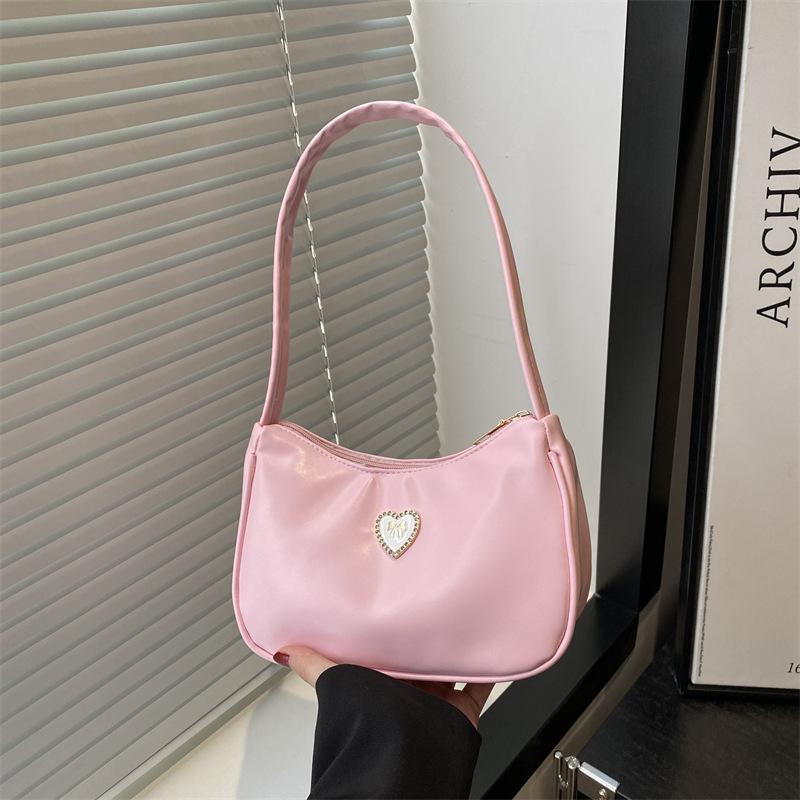 Sommer schöne beliebte große Kapazität einfarbig Halbmond lässig Achsel Schulter Umhängetasche Damen