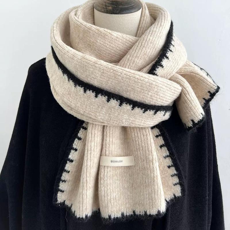 High-quality Xiaoxiangfeng wool red wool scarf women's winter high-end knitted warm scarf manufacturer