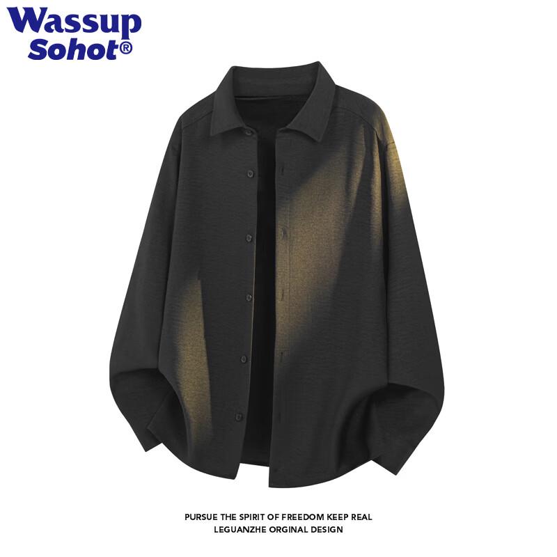 Wassup Sohot Men's Faux Linen Long-Sleeve Casual Shirt