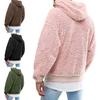 Sweatshirt Solid Color Drawstring Hood Plush Pullover Hoodies Casual Sweatshirt for Office