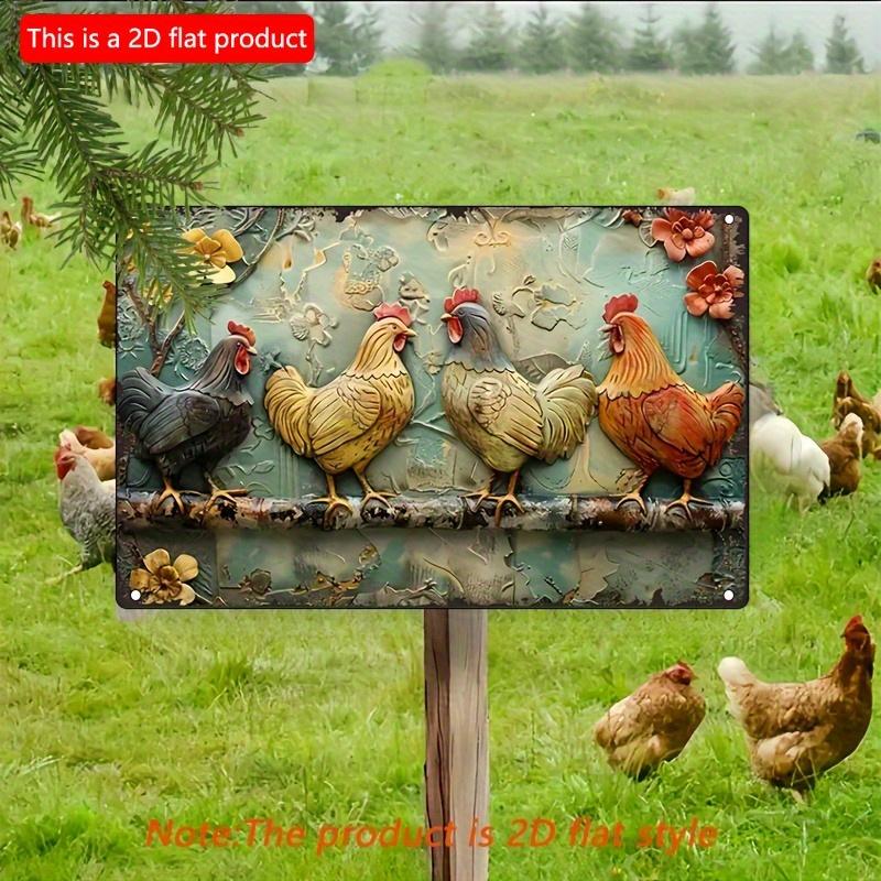 2d Flat 30*20cm, Vintage Rooster Wooden Sign, Versatile Indoor, Outdoor Decor for Living Room, Bedroom, Christmas and Winter Celebrations.