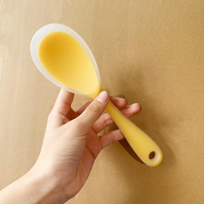 Silicone Rice Ladle: Food Grade, Semi-transparent, Anti-scalding, High Temp Resistant, Safe for Inner Pots.