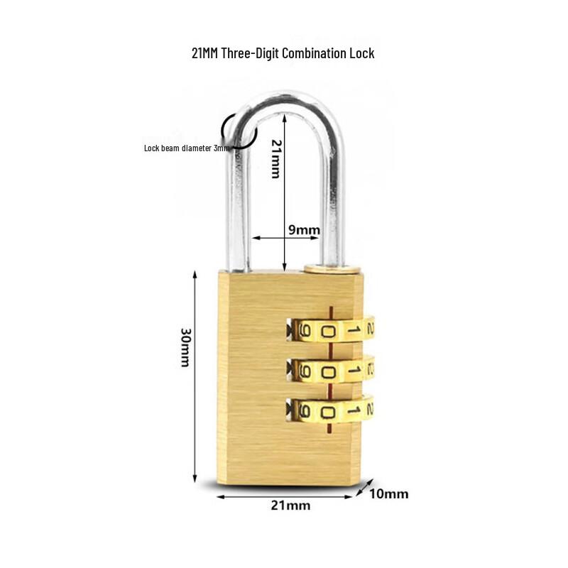 Mini Brass Combination Lock