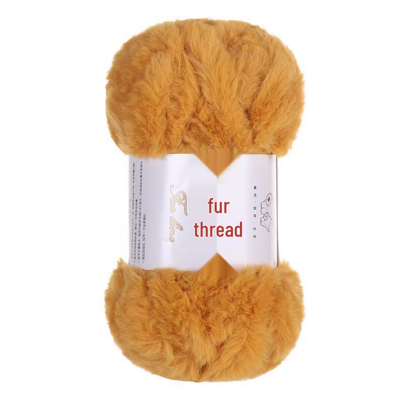 Coarse Faux Fur Yarn Ball - Long Hair Mink for DIY Knitting: Hat & Scarf Kit