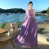 French Gentle Wind Purple Neck Sleeveless Dress Women's Summer New Design Halter Beautiful Skirt