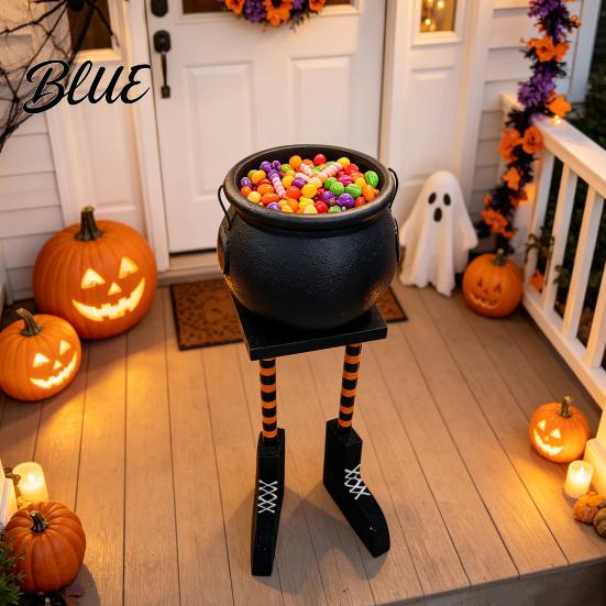 Spooky Party Supplies Inch Witch Halloween Candy Cauldron for Home Bowl 20 Leg Dish Bucket Reusable Haunted House Props