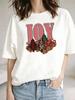 (Asian Size) Christmas Festival Tee Top New Year tree letter cute Clothing T Shirt Women Fashion Print Female Woman Short Sleeve Graphic T-shirts