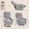 Power Lift Recliner Chair with Vibration Massage, Heat, Light Grey