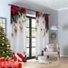 2D Flat Printing 2pcs Merry Christmas Party Curtains Holiday Christmas3 Durable Polyester Without Electricity Party Decorations