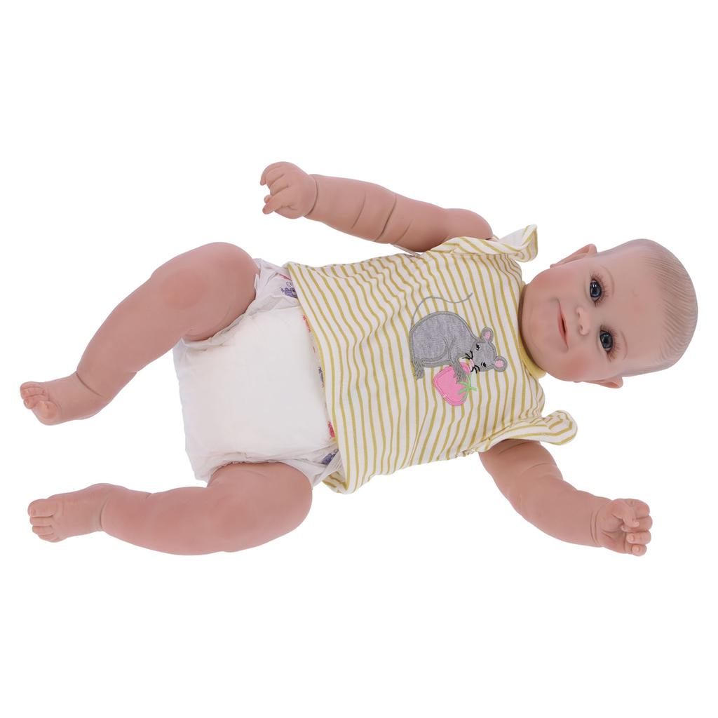 48cm / 18.9in Mädchenpuppe Simulation Lebensecht Weiche Babypuppe Fütterflasche Schnuller Set