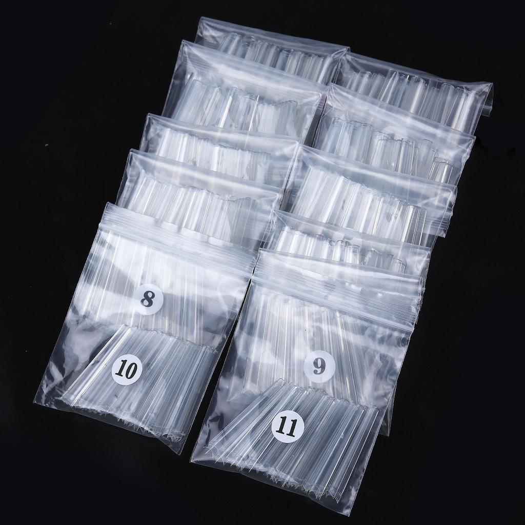 504 peças pontas de unha stiletto extra longas transparentes meia capa pontas de unha falsas tamanho 12