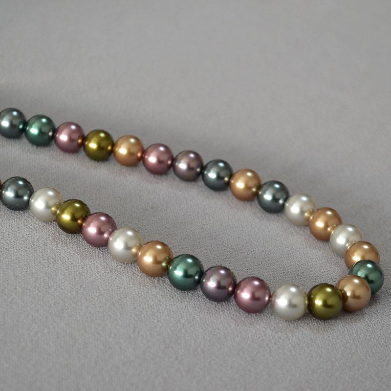 Mix And Match Colorful Highlight Pearl Ankara Red High-End Retro Necklace Collarbone Chain Women