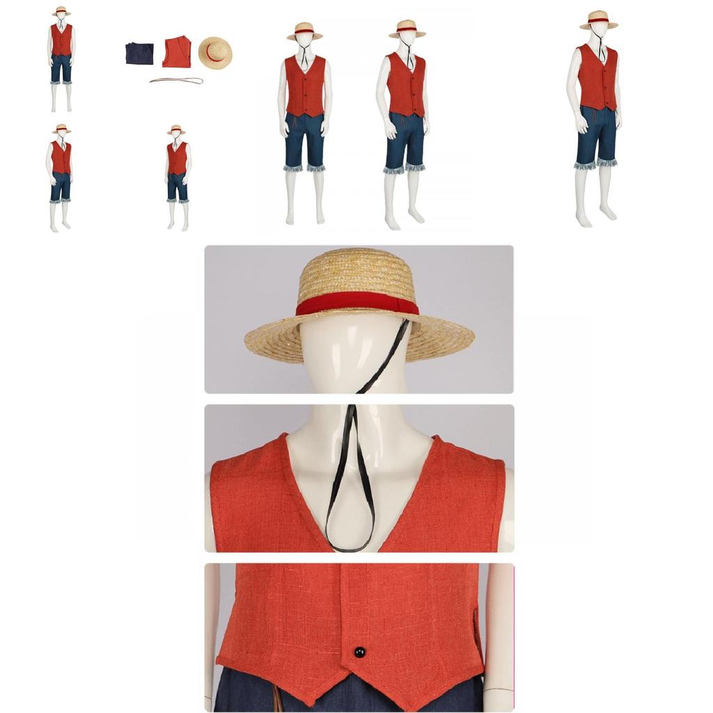High-quality One Piece Luffy Cosplay Clothing Realistic Movie Costume