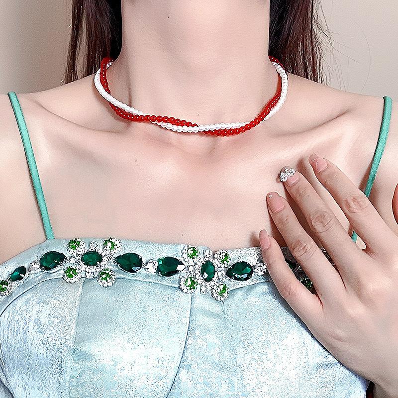 Exaggerated Cyber Multilayer Bead Punk Collar Clavicle Chain Geometric Bead Necklace Female Beads