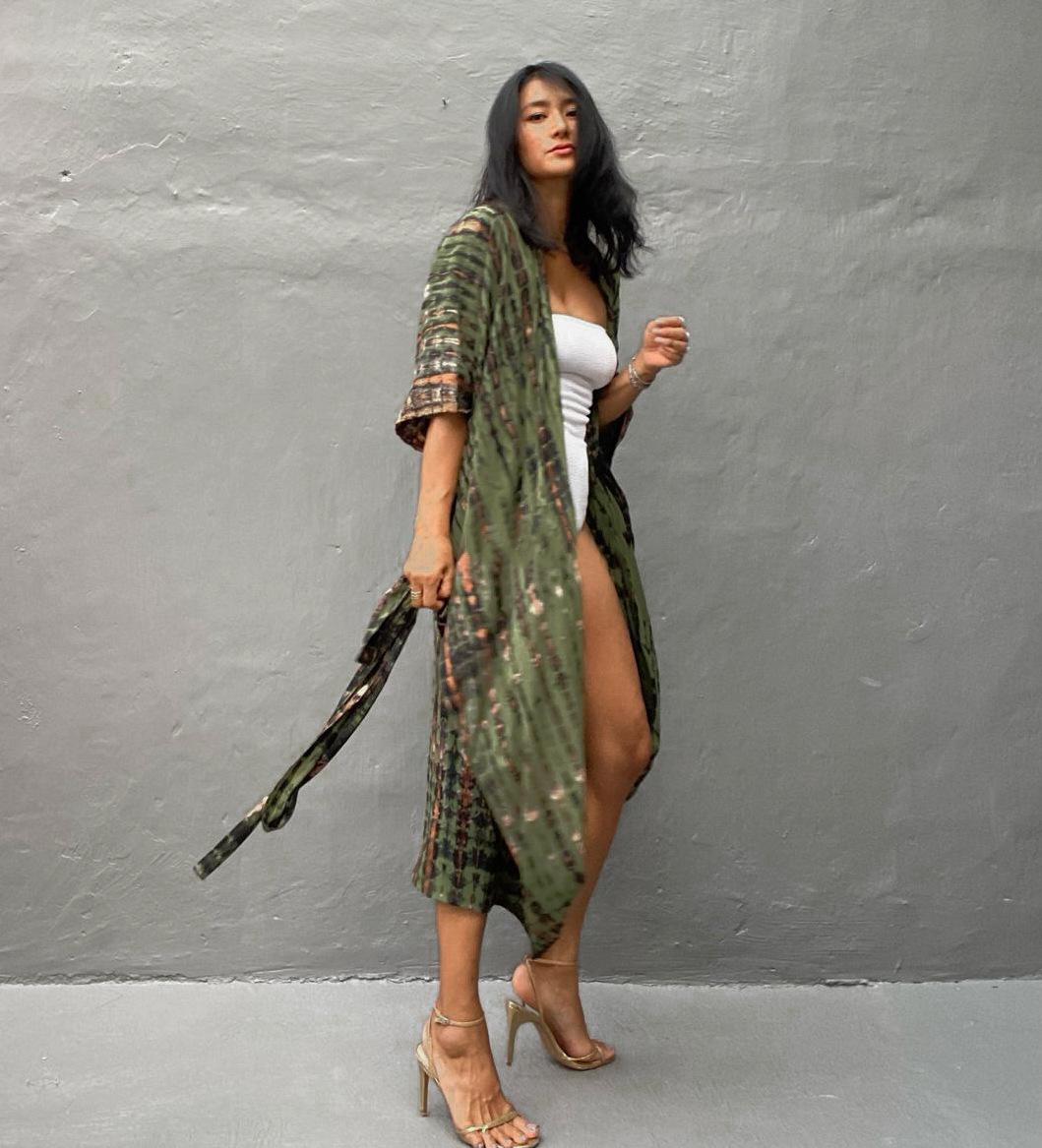 

Віскозна накидка тай-дай: Кардиган-бікіні із захистом від сонця One Size