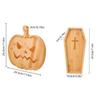 Halloween Wood Serving Platters Pumpkin and Coffin Shaped Serving Tray Halloween Wooden Charcuterie Boards Snack Dish Plates