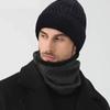 Taille XL 62cm Bonnet Tricoté Homme Hiver Chaud Bonnet en Laine Tendance Grande Tête Bonnet en Laine Épaissi Doublé Polaire Anti-froid Bonnets en Coton