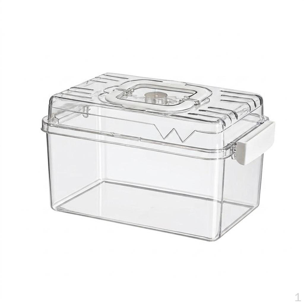 Portable Hamster Carrier and Cage, Full Transparent Acrylic Habitat with Handle,