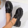Schuhe mit runder Spitze und schwarzen Metallketten für Damen, mittelhoher Absatz, flacher Schaft, Einzelne Schuhe, Damen Büroarbeitsschuhe, Bequeme Pumps Mujer