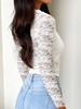 Women y2k Sexy Wind Slim Hollow Long Sleeve Tie Lace Shirt Top