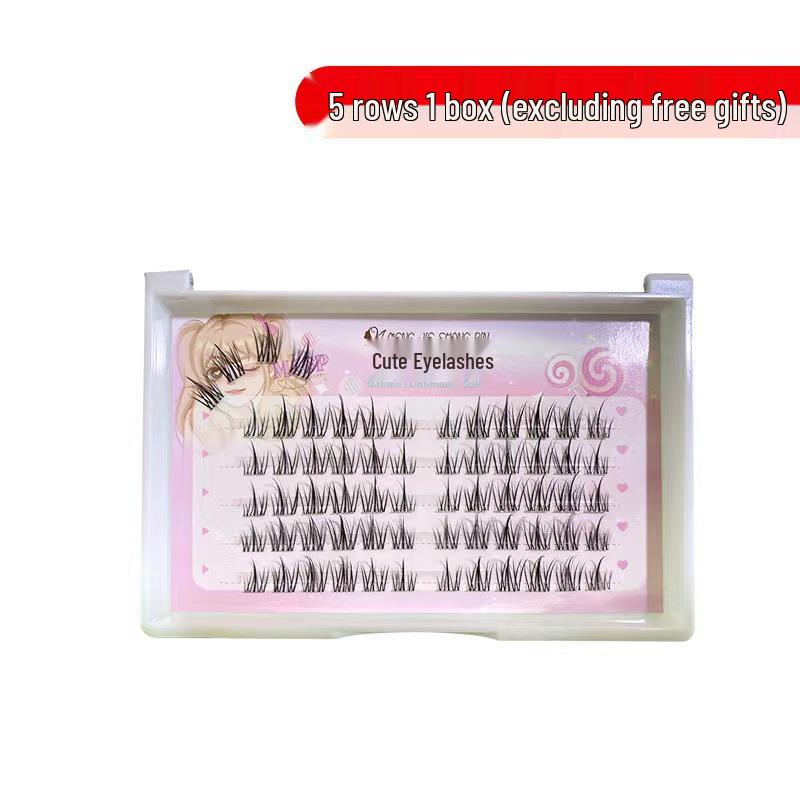 Mengjie Shangpin Clear Stem Seamless Sunflower Nude Makeup False Eyelashes - Natural, Thick, Photogenic Eyelashes